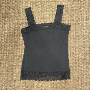 Halogen Grey Camisole With Lace Straps and Trim